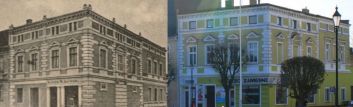 79.Rynek w Gostyniu -kamienica w 1897r. i w lutym 2014r.