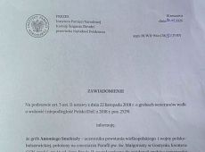 1.Zawiadomienie o wpisaniu grobu Antoniego Smektaly - uczestnika powstania wielkopolskiego i wojny polsko-bolszewickiej do ewidencji grobow weteranow walk o wolnosc i niepodleglosc Polski