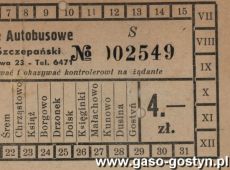1023.Bilet autobusowy na trasie Gostyn-Poznan (1934 r.)