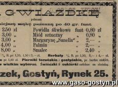 1052.Reklama z  Oredownika Urzedowego (Gostyn, 1925 r.)