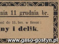 1054.Reklama z Oredownika Gostynskiego (Gostyn, 1930 r.)