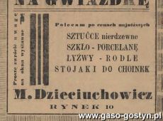 1062.Reklama z Oredownika Gostynskiego (Gostyn, 1938 r.)