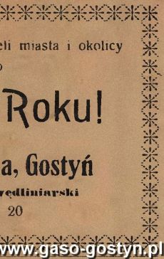 1065.Zyczenia na Nowy 1939 Rok od Stanislawa Trabki - wlasciciela Skladu Rzeznicko-Wedliniarskiego w Gostyniu (31 grudnia 1938 r.)