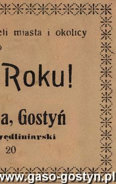 1065.Zyczenia na Nowy 1939 Rok od Stanislawa Trabki - wlasciciela Skladu Rzeznicko-Wedliniarskiego w Gostyniu (31 grudnia 1938 r.)