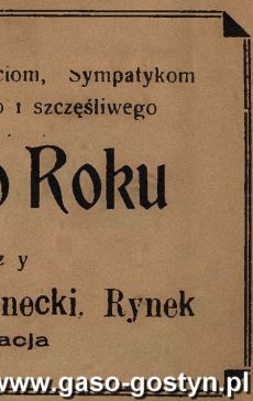 1066.Zyczenia na Nowy 1939 Rok od Stanislawa Skrzyneckiego - wlasciciela Resturacji na gostynskim Rynku (31 grudnia 1938 r.)