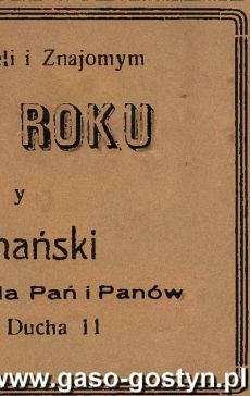 1068.Zyczenia na Nowy 1939 Rok od Jana Szymanskiego - wlasciciela Zakladu Fryzjerskiego Dla Pan i Panow (31 grudnia 1938 r.)