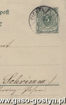 1079.Karta pocztowa adresowana do parafii w Kunowie (22 lipca 1897 r.)