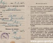 109.Potwierdzenie wpisu do rejestru rowerow - Gostyn 1958r.