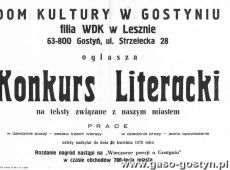 1103.Plakat - Konkurs Literacki w Gostyniu (1978 r.)