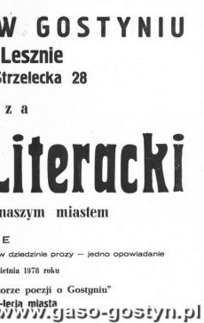 1103.Plakat - Konkurs Literacki w Gostyniu (1978 r.)