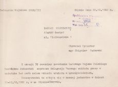 1114.Zaproszenie dla delegacji Spoldzielni Mleczraskiej w Gostyniu na obchody 39. rocznicy powstania Ludowego Wojska Polskiego (1982 r.)