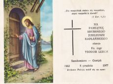 1121.Pamiatka srebrnego jubileuszu kaplanstwa ksiedza Teodora Lercha, proboszcza parafii farnej w Gostyniu (1967 r.)