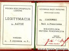 1142.Emil Ciachowski - uchwala Rady Panstwa w 1958 roku zostal odznaczony Wielkopolskim Krzyzem Powstanczym