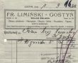 1143.Rachunek dla Kasy Koscielnej w Starym Gostyniu wystawiony przez Franciszka Liminskiego (Sklad Zelaza w Gostyniu) - 1 wrzesnia 1938 r.