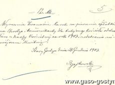 1153.Potwierdzenie otrzymania zaplaty za wykonanie oplatkow (Stary Gostyn, 31 grudnia 1903 r.)