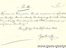 1153.Potwierdzenie otrzymania zaplaty za wykonanie oplatkow (Stary Gostyn, 31 grudnia 1903 r.)