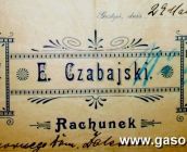 116. Rachunek ze Skladu Towarow Kolonialnych Win i Cygar Destylacya i Sklad Okowity E. Czabajski - Gostyn 1891r..JPG