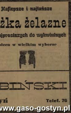 1172.Reklama z Oredownika Urzedowego Powiatu Gostynskiego (1925 r.)