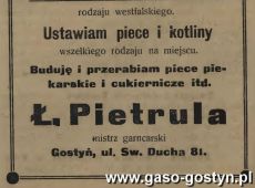 1173.Reklama z Oredownika Urzedowego Powiatu Gostynskiego (1925 r.)