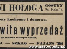 1176.Reklama z Oredownika Urzedowego Powiatu Gostynskiego (1925 r.)