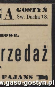 1176.Reklama z Oredownika Urzedowego Powiatu Gostynskiego (1925 r.)