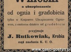 1177.Reklama z Oredownika Urzedowego Powiatu Gostynskiego (1925 r.)