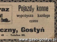 1178.Reklama z Oredownika Urzedowego Powiatu Gostynskiego (1925 r.)