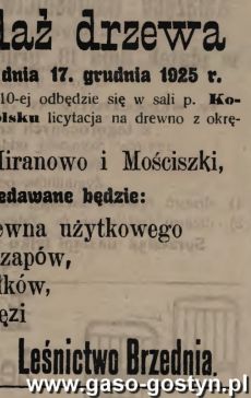 1179.Reklama z Oredownika Urzedowego Powiatu Gostynskiego (1925 r.)