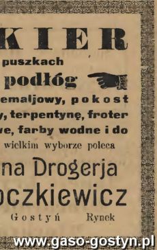 1187.Reklama z Oredownika Urzedowego Powiatu Gostynskiego (1925 r.)