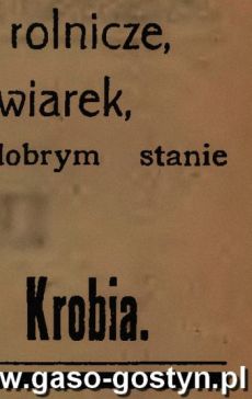 1192.Reklama z Oredownika Urzedowego Powiatu Gostynskiego (1925 r.)