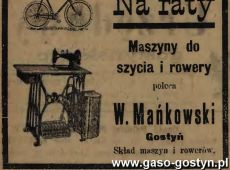 1196.Reklama z Oredownika Urzedowego Powiatu Gostynskiego (1925 r.)