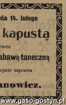 1199.Reklama z Oredownika Urzedowego Powiatu Gostynskiego (1925 r.)