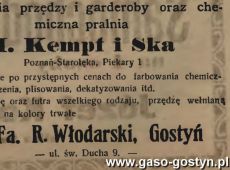 1202.Reklama z Oredownika Urzedowego Powiatu Gostynskiego (1925 r.)