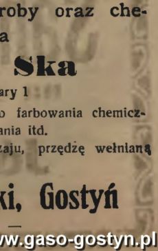 1202.Reklama z Oredownika Urzedowego Powiatu Gostynskiego (1925 r.)