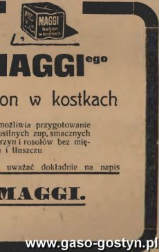 1204.Reklama z Oredownika Urzedowego Powiatu Gostynskiego (1925 r.)