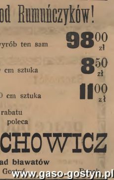 1205.Reklama z Oredownika Urzedowego Powiatu Gostynskiego (1925 r.)