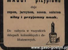 1212.Reklama z Oredownika Urzedowego Powiatu Gostynskiego (1925 r.)