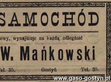 1214.Reklama z Oredownika Urzedowego Powiatu Gostynskiego (1925 r.)