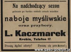 1215.Reklama z Oredownika Urzedowego Powiatu Gostynskiego (1925 r.)