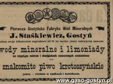 1216.Reklama z Oredownika Urzedowego Powiatu Gostynskiego (1925 r.)