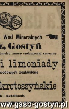 1216.Reklama z Oredownika Urzedowego Powiatu Gostynskiego (1925 r.)