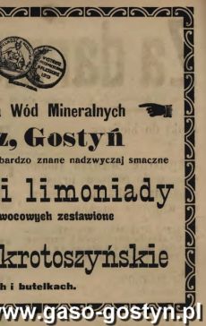 1216.Reklama z Oredownika Urzedowego Powiatu Gostynskiego (1925 r.)