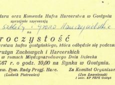 1217.Zaproszenie-wreczenie sztandaru Hufcowi ZHP w Gostyniu (04.06.1967r.)