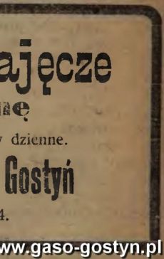 1219.Reklama z Oredownika Urzedowego Powiatu Gostynskiego (1925 r.)