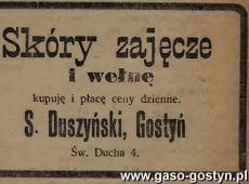 1219.Reklama z Oredownika Urzedowego Powiatu Gostynskiego (1925 r.)