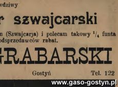 1221.Reklama z Oredownika Urzedowego Powiatu Gostynskiego (1925 r.)