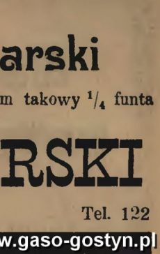 1221.Reklama z Oredownika Urzedowego Powiatu Gostynskiego (1925 r.)