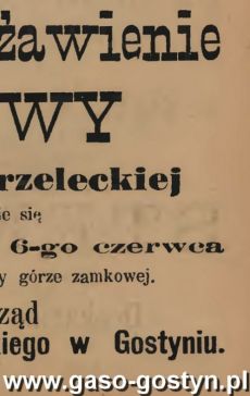 1226.Reklama z Oredownika Urzedowego Powiatu Gostynskiego (1925 r.)