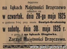 1227.Reklama z Oredownika Urzedowego Powiatu Gostynskiego (1925 r.)