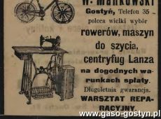 1228.Reklama z Oredownika Urzedowego Powiatu Gostynskiego (1925 r.)